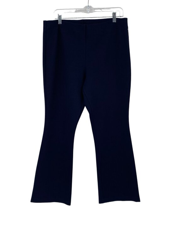 ANN MASHBURN Pants - Ann Mashburn Pants Womens Large Navy Stretch Pull On Slim Ponte Mini Flare Hem